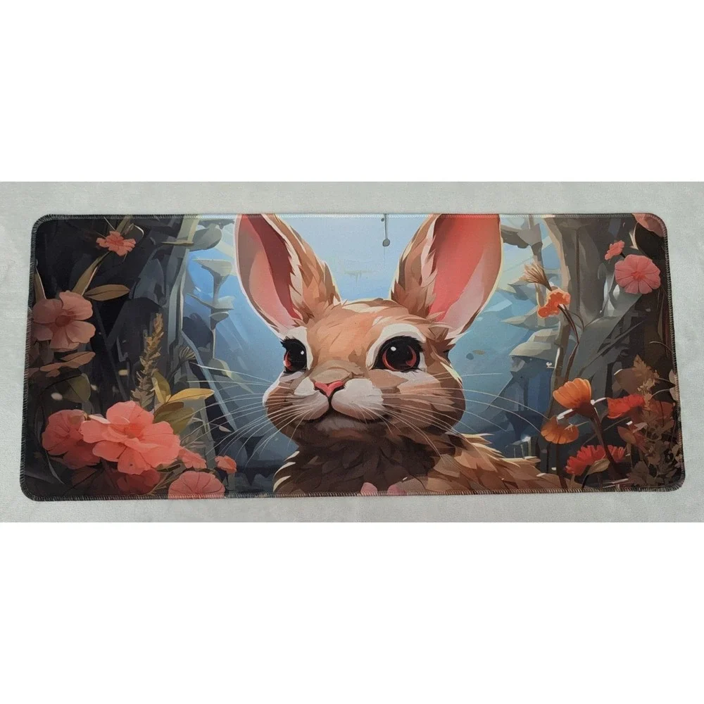 Large Pad for Desktop Laptop Baby Bunny Mouse Pads Desk Covers Rubber Back 27X12